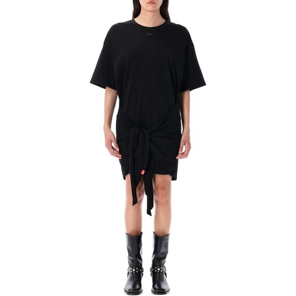 DIESEL Women's Long Sleeve Logo Distressed Mini Dress Women BLACK Dresses DIESEL Women's Long Sleeve Logo Distressed Mini Dress Women BLACK Dresses